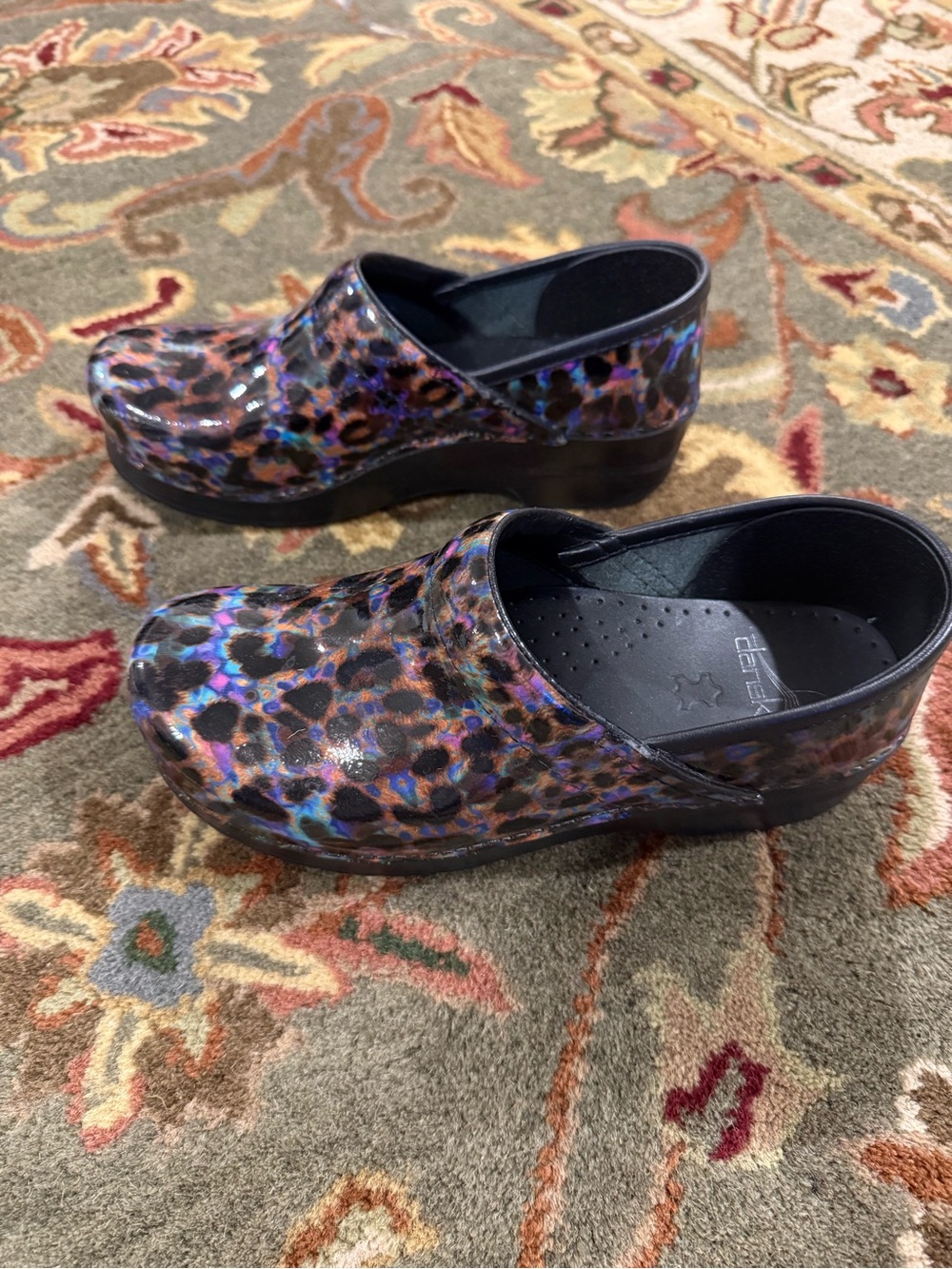 Dansko women's Leopard Print Clog - Purple Multi